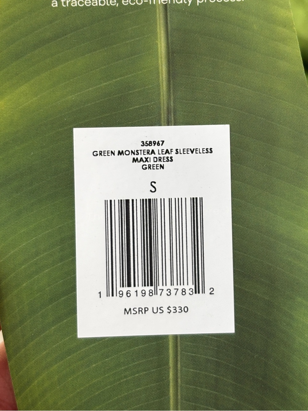 FARM Rio: GREEN MONSTERA LEAF SLEEVELESS
MAXI DRESS - Picture 11 of 11